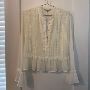 Rebecca Minkoff Cream Ruffle Blouse XS